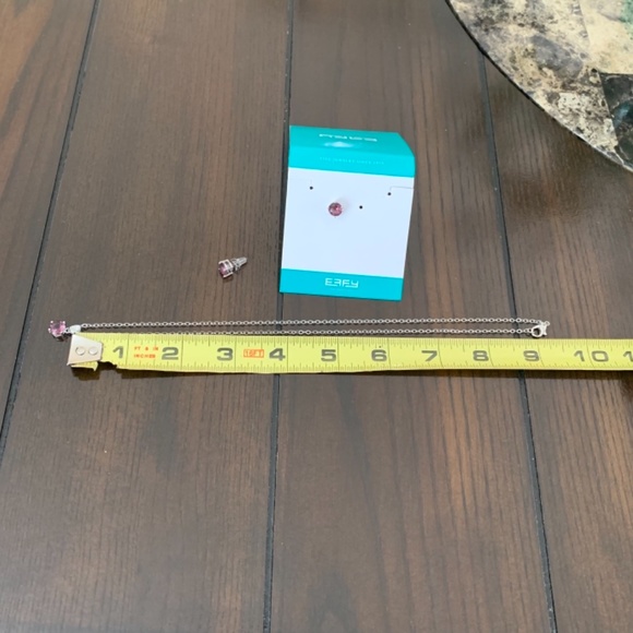 Effy Round Studded Sterling Silver Purple Earrings and 18” Chain Necklace Set - Picture 5 of 5